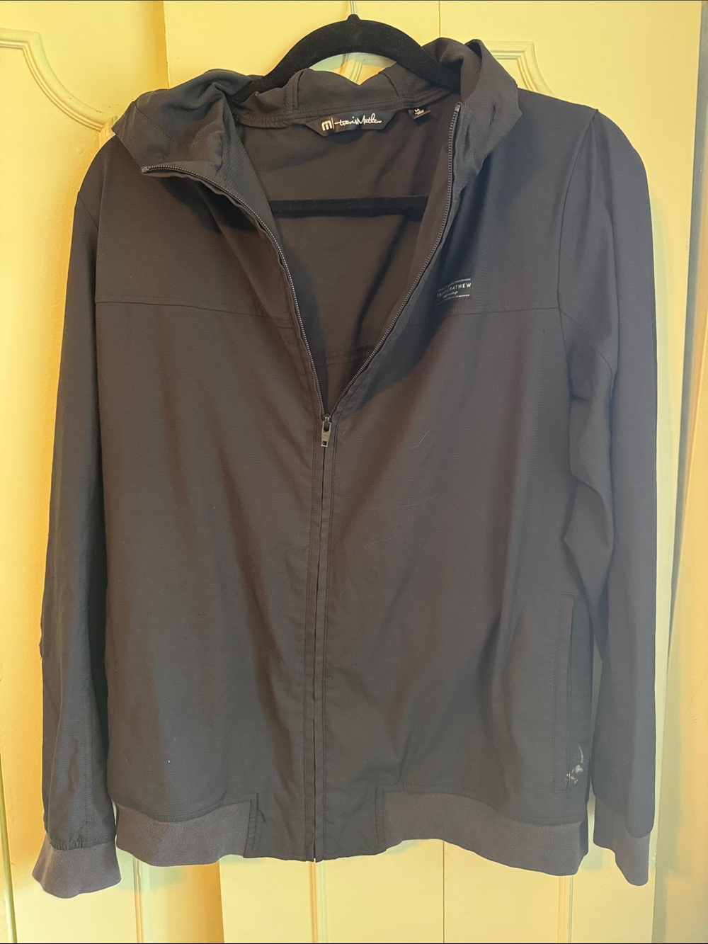 Travis Mathew Black Lightweight Hooded Shirt Jacket